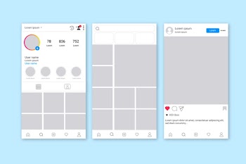Instagram stories interface template Free Vector
