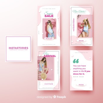 Instagram stories template Free Vector