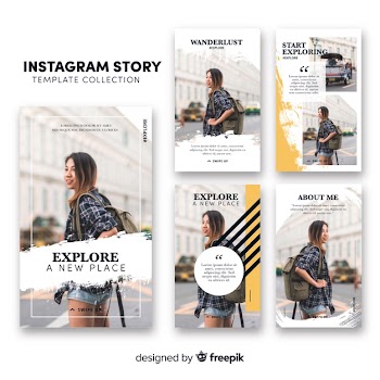 Instagram stories template Free Vector