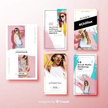 Instagram stories template Free Vector