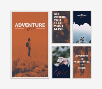 Instagram stories template with adventure concept Free Psd