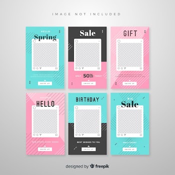 Instagram stories template with empty frame