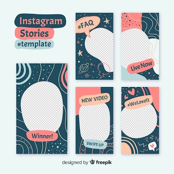Instagram stories template with empty frame