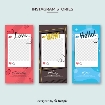 Instagram stories template with empty frame