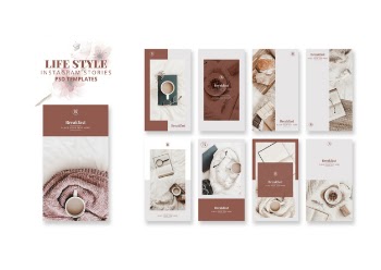 Instagram stories templates for lifestyle Free Psd