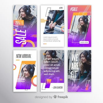 Instagram stories templates Free Vector
