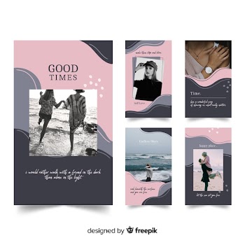 Instagram stories templates of fashion Free Vector
