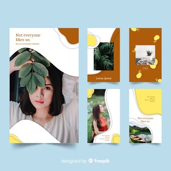 Instagram stories templates of fashion Free Vector