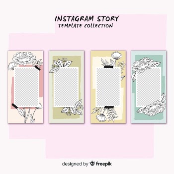 Instagram stories templates with empty frame Free Vector