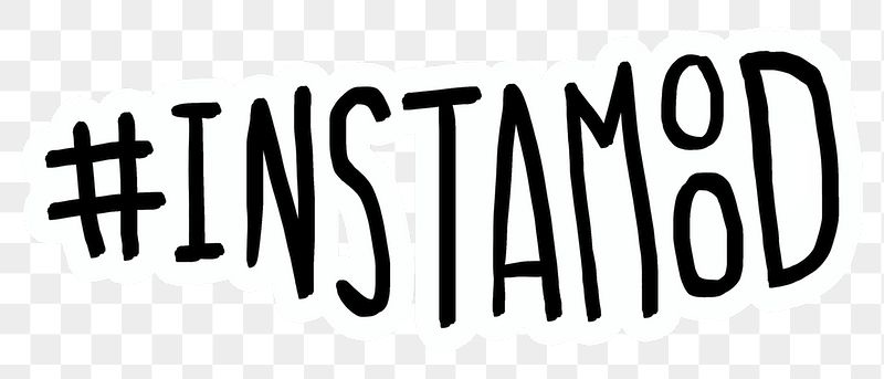 #Instamood png word sticker typography, | Free PNG - rawpixel