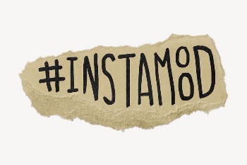 #Instamood word sticker, ripped paper | Free PSD - rawpixel