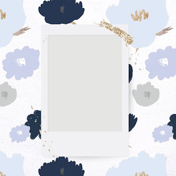 Instant camera frame vector flower doodle floral background