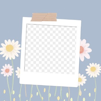 Instant photo png frame, floral | Free PNG - rawpixel