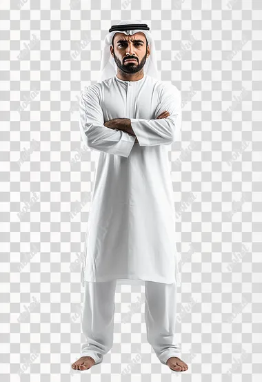 Intense Gaze: Portrait of an Emirati Man in Traditional Dress