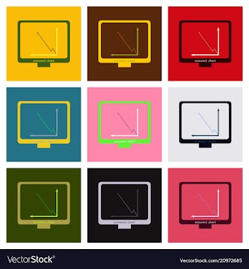Interactive board drawn icon arrows digits line vector image
