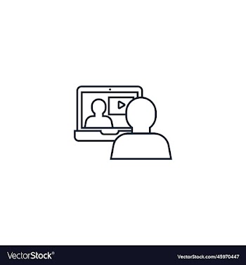interactive course creative icon from e-learning