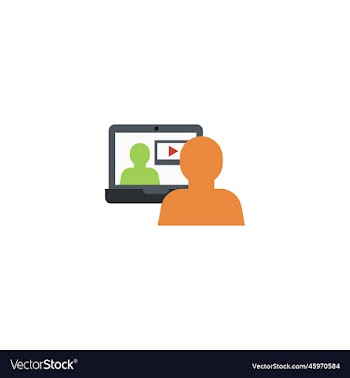 interactive course creative icon from e-learning