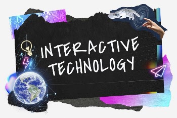 Interactive technology word typography, neon | Free Photo - rawpixel