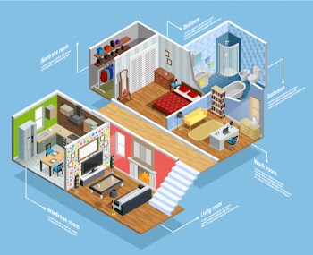 Interior isometric composition
