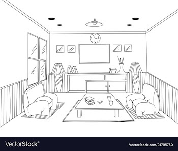 Interior living room scene on a white vector image