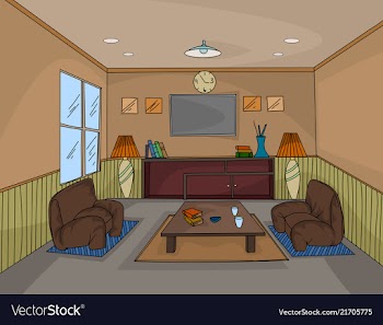 Interior living room scene vector image