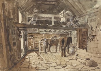 Interior of a Stable, with Tow | Free Photo - rawpixel