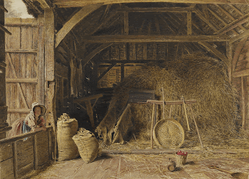 interior of barn with woman | Free Photo - rawpixel