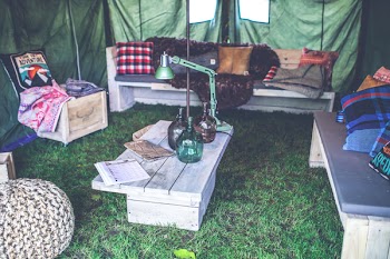 Interior of military tent
