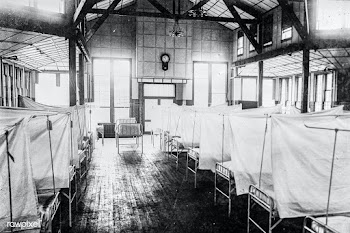 Interior of Red Cross House at U.S. General Hospital during influenza .. | Free public domain photo - 2301123