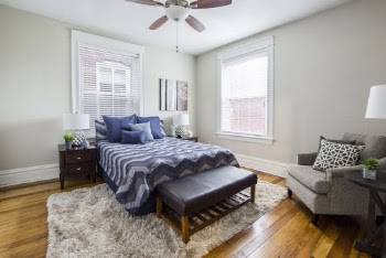 Interior of White-walled Cozy bedroom