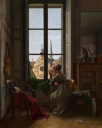 Interior with Young Woman Tracing | Free Photo - rawpixel