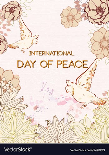 International Day of Peace with birds vector image