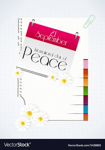 International Day of Peace with calendar vector image