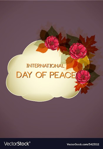 International Day of Peace with cloud vector image