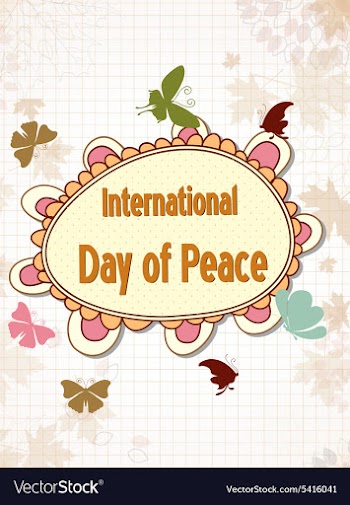 International Day of Peace with doodle frame vector image