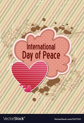 International Day of Peace with doodle frame vector image