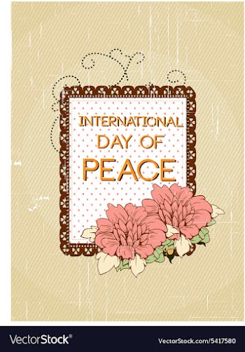 International Day of Peace with doodle frame vector image