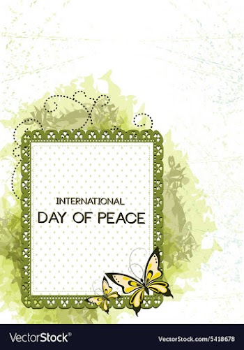 International Day of Peace with doodle frame vector image