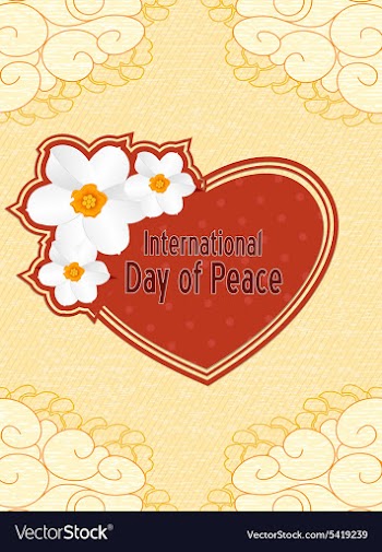 International Day of Peace with doodle frame vector image