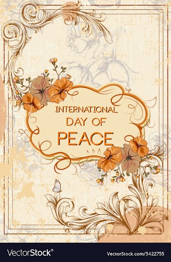 International Day of Peace with doodle frame vector image