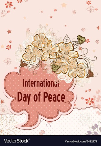 International Day of Peace with doodle frame vector image