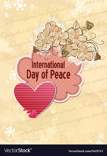 International Day of Peace with doodle frame vector image