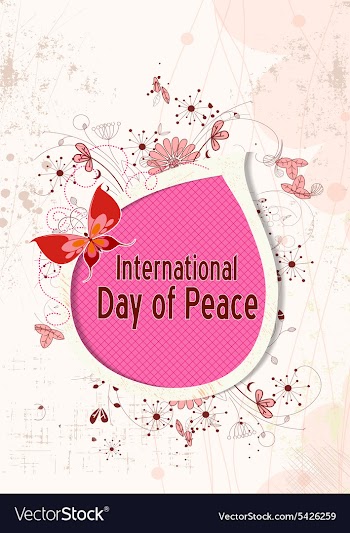 International Day of Peace with doodle frame vector image