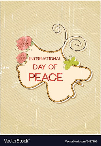International Day of Peace with doodle frame vector image