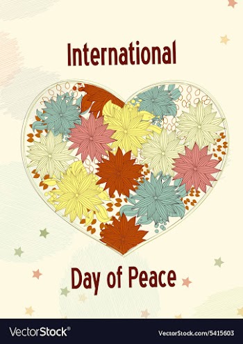 International Day of Peace with flowers vector image