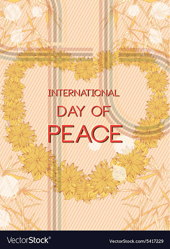 International Day of Peace with flowers vector image