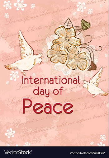 International Day of Peace with flowers vector image
