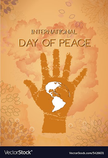 International Day of Peace with hand vector image