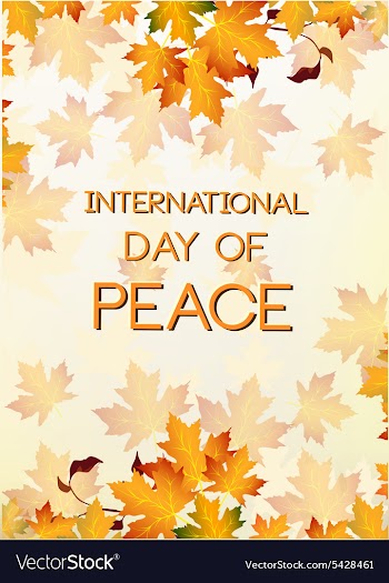 International Day of Peace with leaves vector image