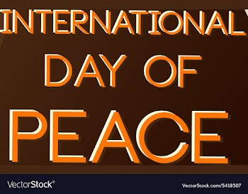 International Day of Peace with photo frame vector image
